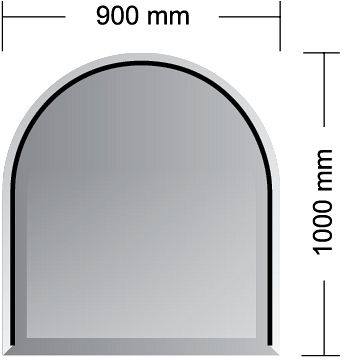 Podkladové sklo pod kamna - ATHINA 6 mm (1000x900 mm)